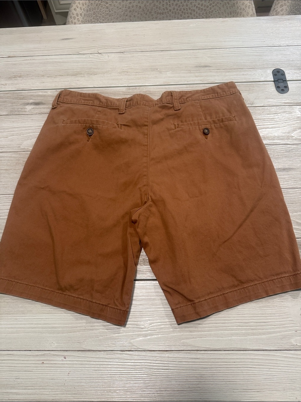 George Men's Flat Front Chino Shorts in Rust